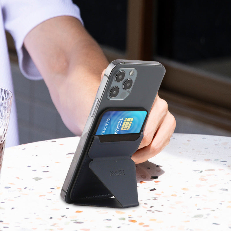 JMT-672266 Magnetic Mobile Phone Holder for iPhone 12 - Adjustable Lazy Bracket in Midnight Black, Business Gray, Oxford Blue, and Ocher Brown