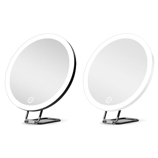 JMT-672394 30X Magnifying Makeup Mirror with Adjustable Light, Rechargeable Battery, and Compact Design for Travel
