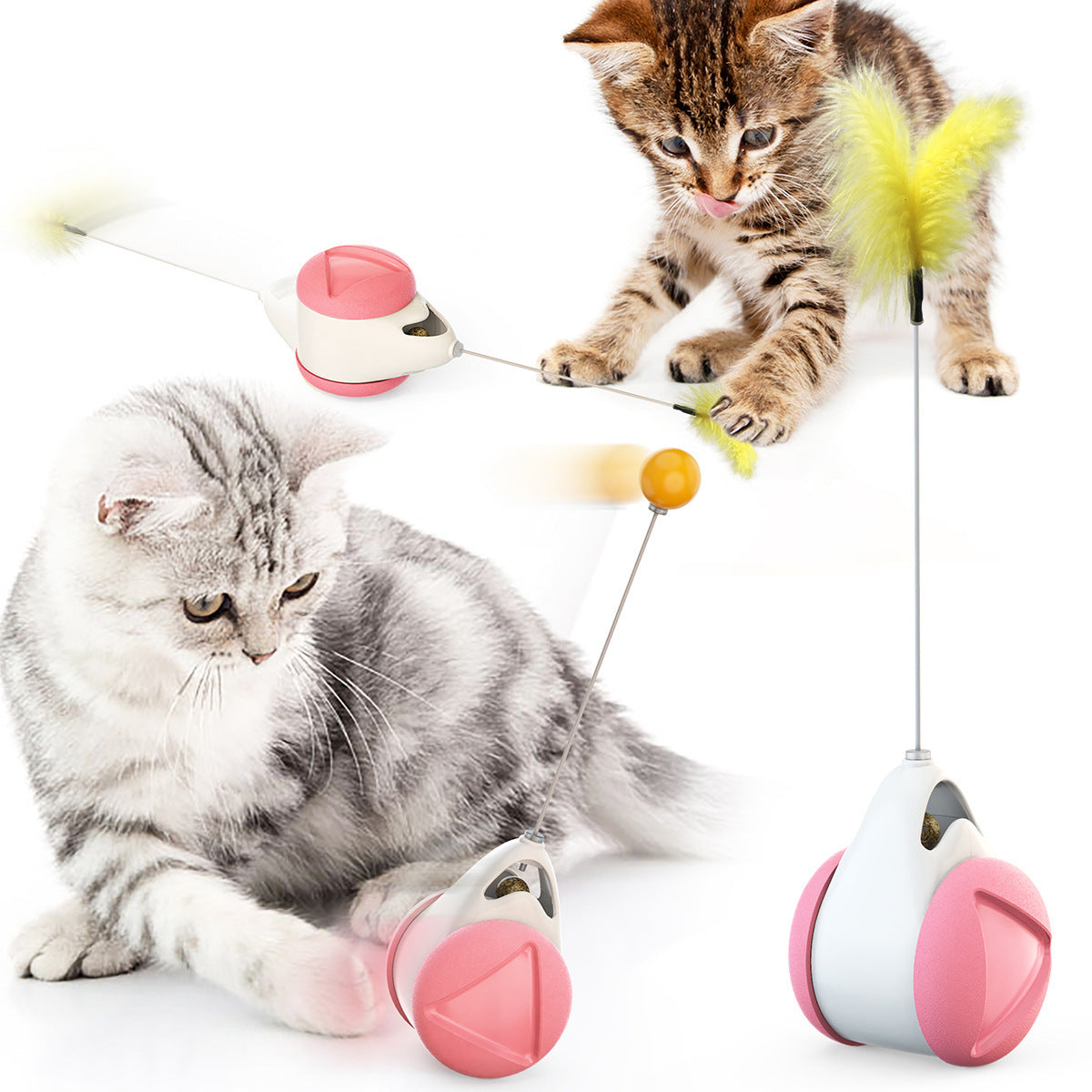 JMT-672394 Interactive Cat Teaser Tumbler Toy - Engaging Pet Supplies in Multiple Colors