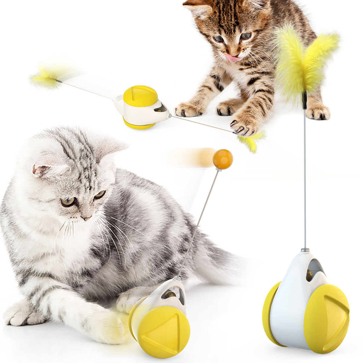 JMT-672394 Interactive Cat Teaser Tumbler Toy - Engaging Pet Supplies in Multiple Colors