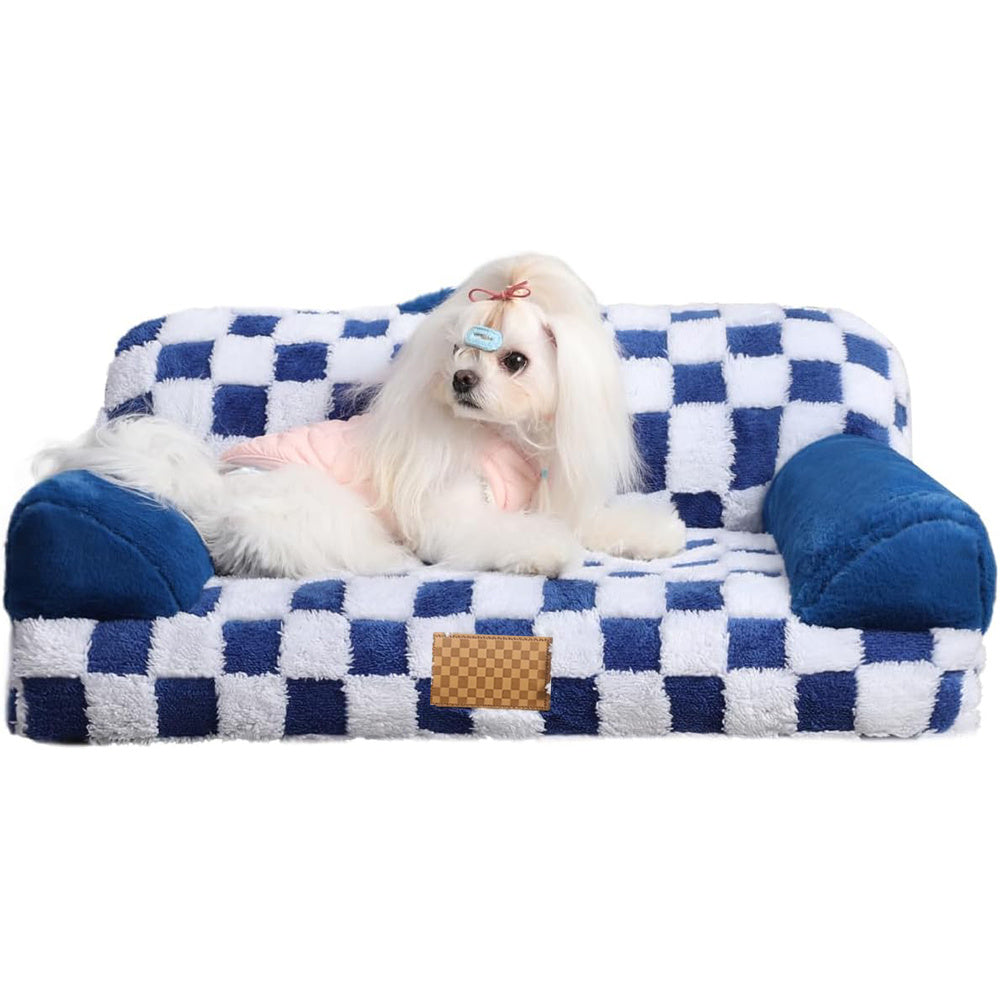 JMT-672714 Luxury Solid Color Jacquard Pattern Removable Fur Cover Machine Washable Pet Bed