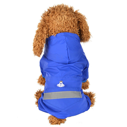 JMT-673034 Waterproof Four-Legged Pet Poncho with Pocket - Available in Multiple Colors and Sizes