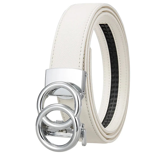 JMT-673162 Men's Automatic Buckle Leather Belt with Zinc Alloy Features