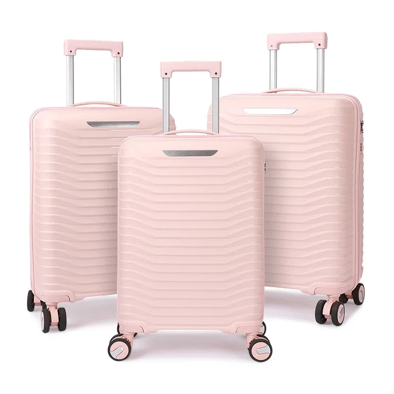 JMT-673290 Custom Colour Designer 3-Piece Trolley Luggage Set - Carry-On Suitcase 20, 24, 28 Inch PP Material