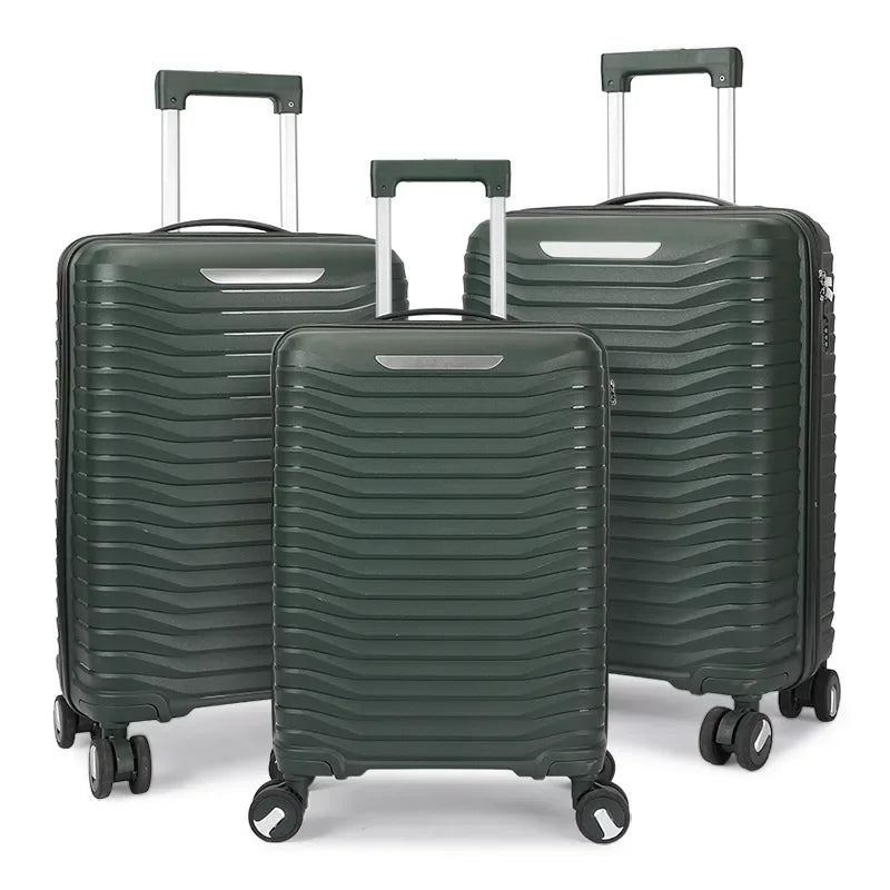 JMT-673290 Custom Colour Designer 3-Piece Trolley Luggage Set - Carry-On Suitcase 20, 24, 28 Inch PP Material