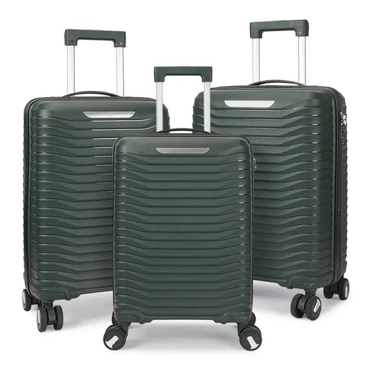 JMT-673290 Custom Colour Designer 3-Piece Trolley Luggage Set - Carry-On Suitcase 20, 24, 28 Inch PP Material