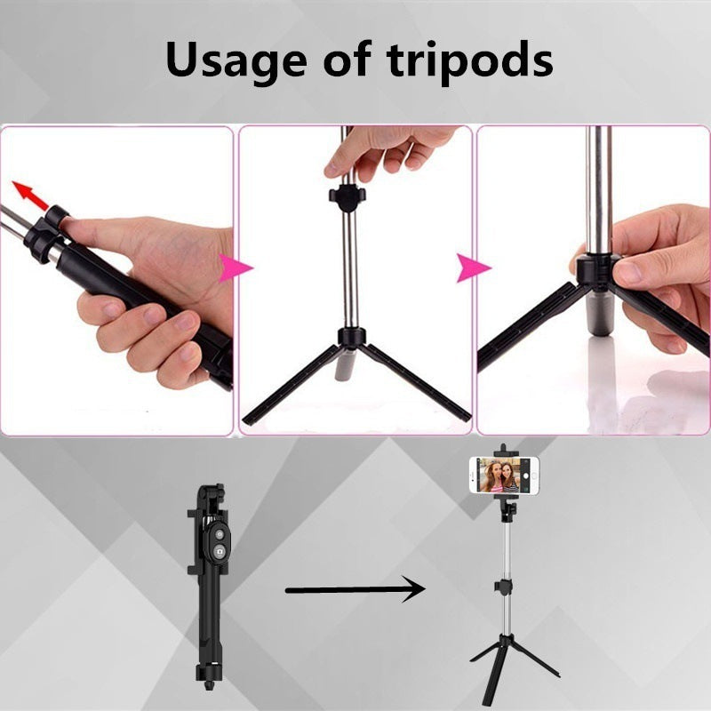 JMT-673418 Bluetooth Selfie Stick Tripod for Mobile Phones - Compatible with iPhone & Android, Adjustable Length 19cm to 75cm