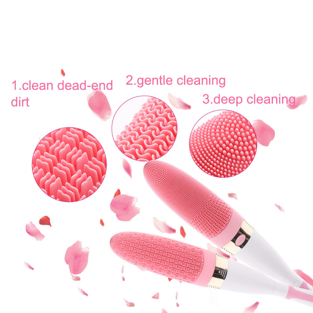 JMT-673546 Electric Silicone Bath Brush with Long Handle for Deep Cleaning and Massage, Adjustable Vibration Levels, IPX5 Waterproof