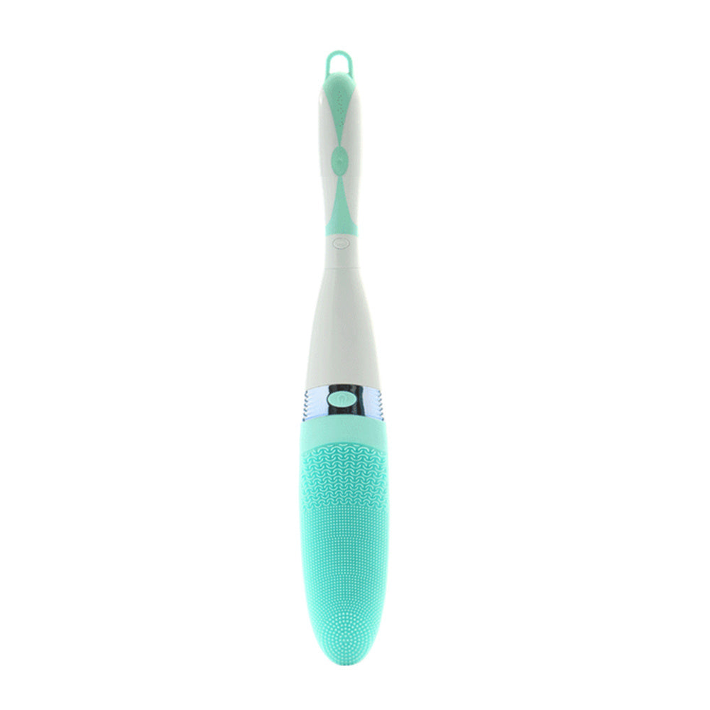 JMT-673546 Electric Silicone Bath Brush with Long Handle for Deep Cleaning and Massage, Adjustable Vibration Levels, IPX5 Waterproof