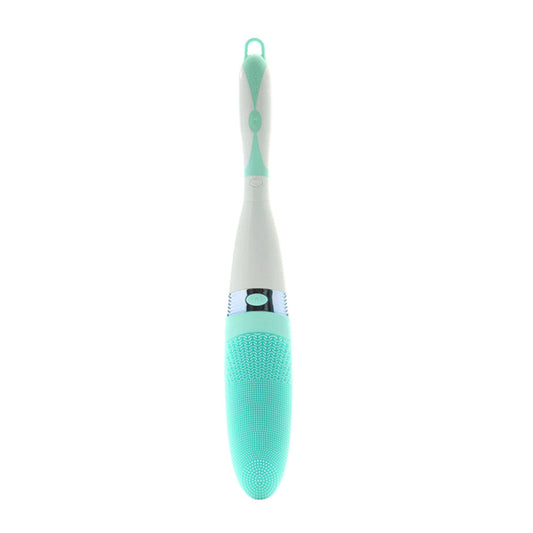 JMT-673546 Electric Silicone Bath Brush with Long Handle for Deep Cleaning and Massage, Adjustable Vibration Levels, IPX5 Waterproof