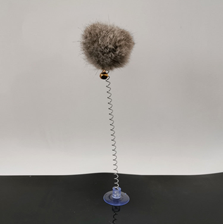 JMT-673546 Plush Bite Toy Cat Ball - Soft Sucker Spring Design, 23CM in Multiple Colors