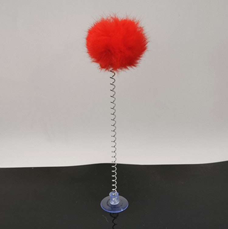 JMT-673546 Plush Bite Toy Cat Ball - Soft Sucker Spring Design, 23CM in Multiple Colors