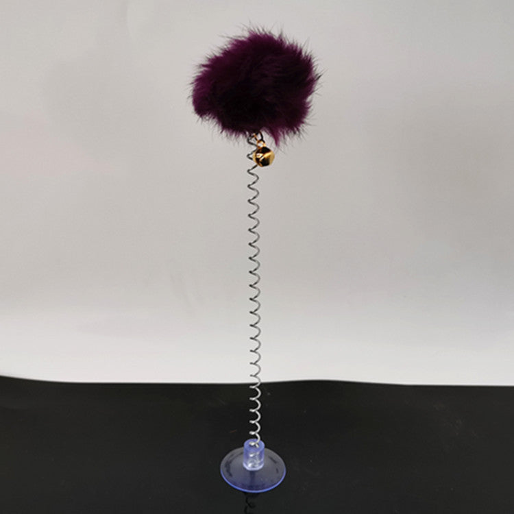 JMT-673546 Plush Bite Toy Cat Ball - Soft Sucker Spring Design, 23CM in Multiple Colors