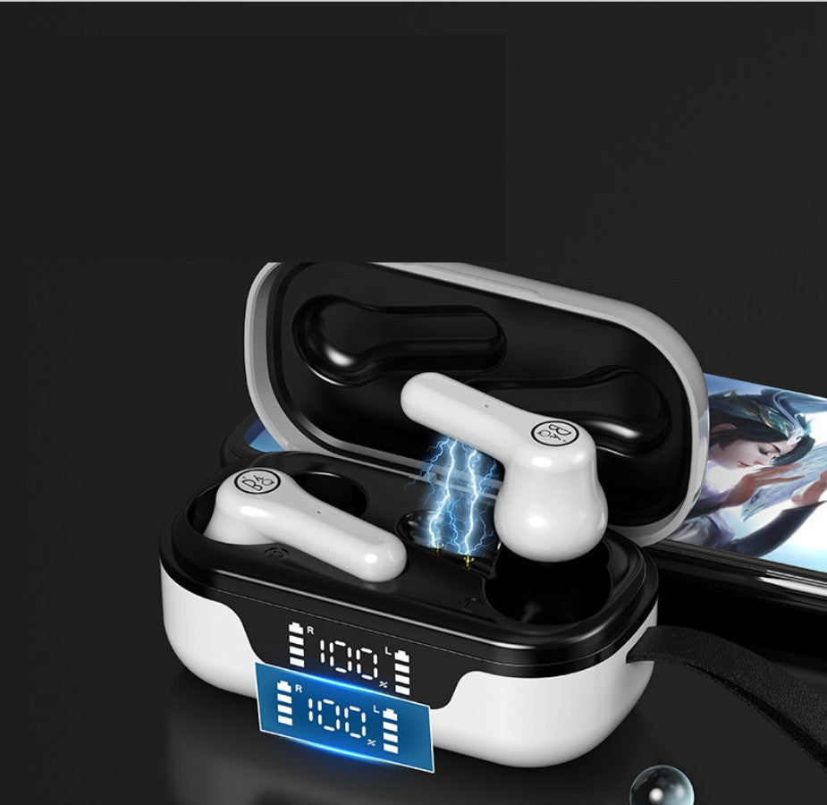 JMT-673546 Wireless Bluetooth Headset with Battery Display and Voice Control Functions - Dual Ear, Stereo Sound