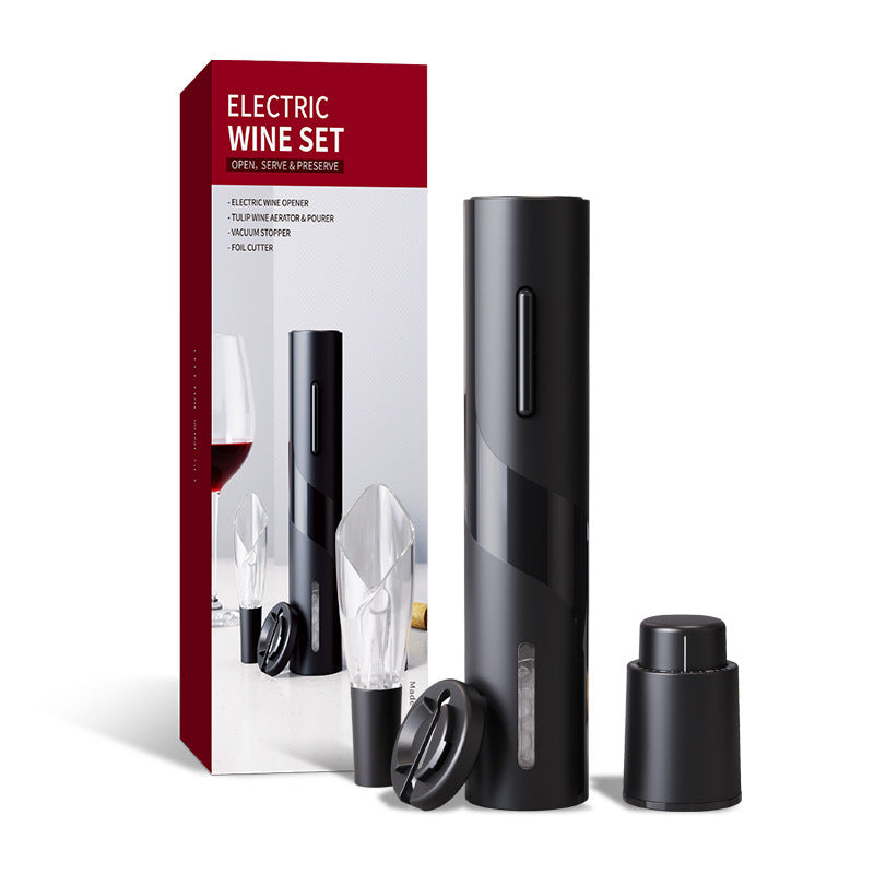 JMT-673738 USB Rechargeable Electric Bottle Opener with Chargeable Corkscrew Set - Multiple Functions Included