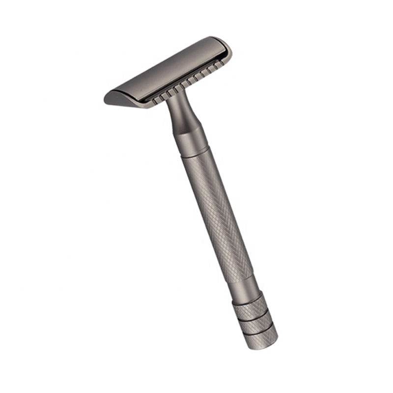 JMT-673802 Classic Metal Safety Razor with Double-Edged Stainless Steel Blade for Men - 11.6cm Length, Copper Handle