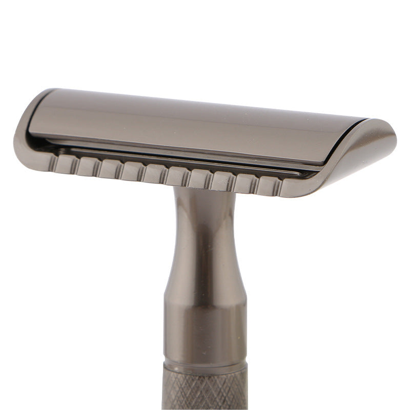 JMT-673802 Classic Metal Safety Razor with Double-Edged Stainless Steel Blade for Men - 11.6cm Length, Copper Handle