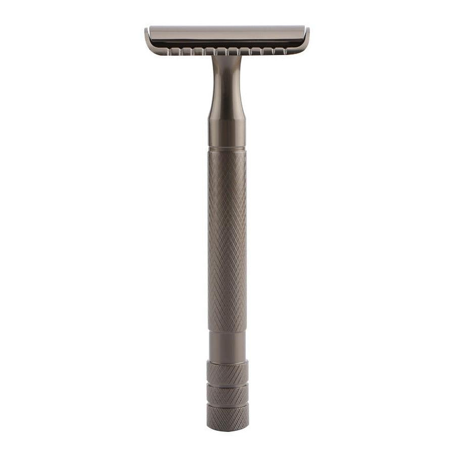 JMT-673802 Classic Metal Safety Razor with Double-Edged Stainless Steel Blade for Men - 11.6cm Length, Copper Handle
