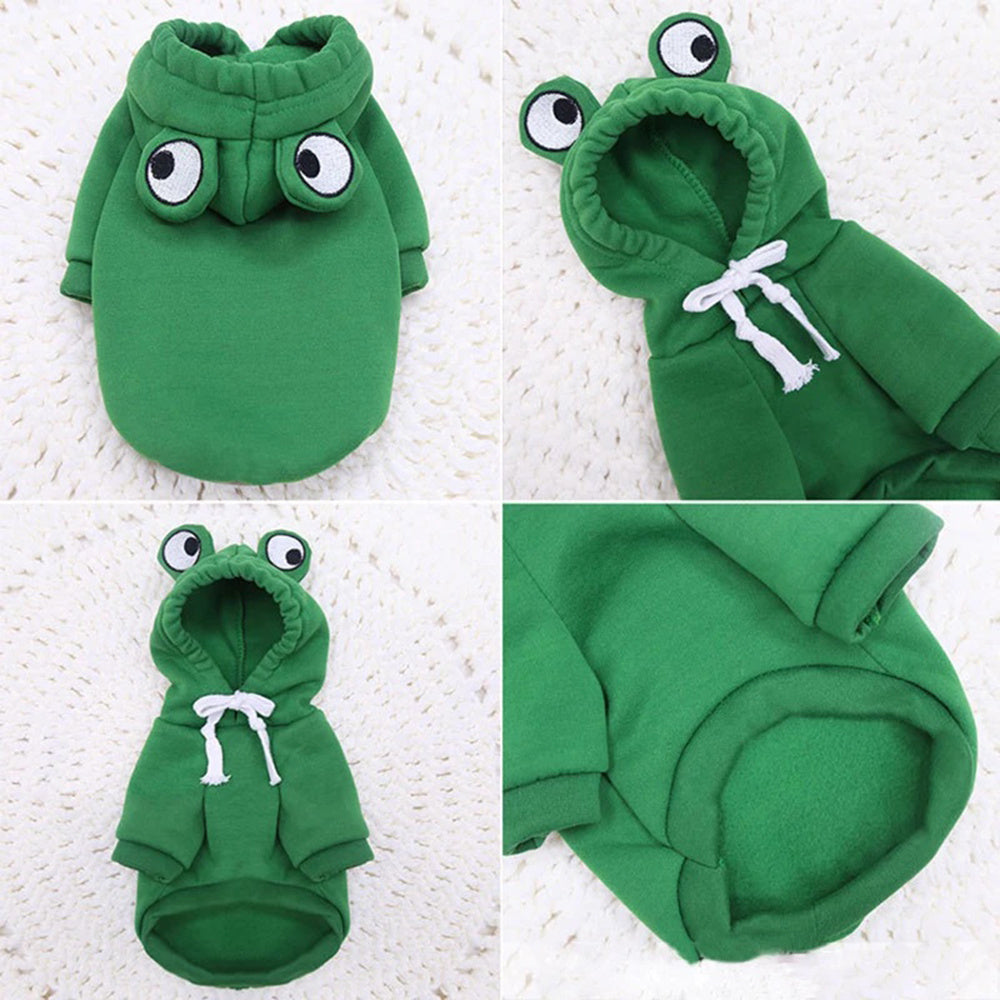 JMT-674186 Frog Costume Hoodie for Small Dogs and Cats - Cozy Sweatshirt for Halloween and Autumn Wear