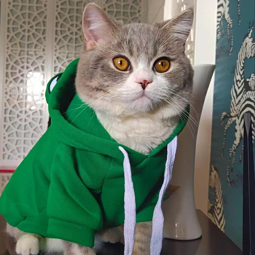 JMT-674186 Frog Costume Hoodie for Small Dogs and Cats - Cozy Sweatshirt for Halloween and Autumn Wear