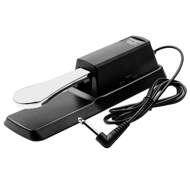 JMT-674186 Universal Electronic Piano Sustain Pedal with 1.7m Cable, 6.5mm Interface, Metal and ABS Construction