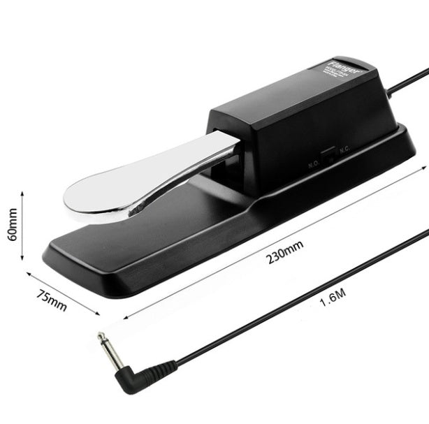 JMT-674186 Universal Electronic Piano Sustain Pedal with 1.7m Cable, 6.5mm Interface, Metal and ABS Construction