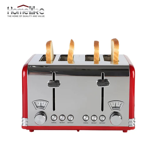 JMT-674378 4-Slice Stainless Steel Toaster 220V 1625W with Adjustable Settings and High-Lift Function