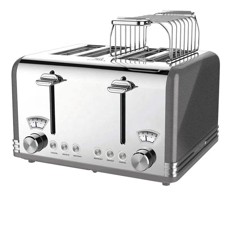JMT-674378 4-Slice Stainless Steel Toaster 220V 1625W with Adjustable Settings and High-Lift Function