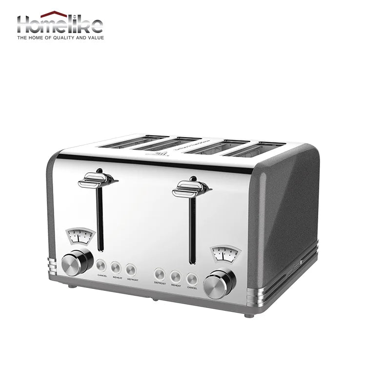 JMT-674378 4-Slice Stainless Steel Toaster 220V 1625W with Adjustable Settings and High-Lift Function