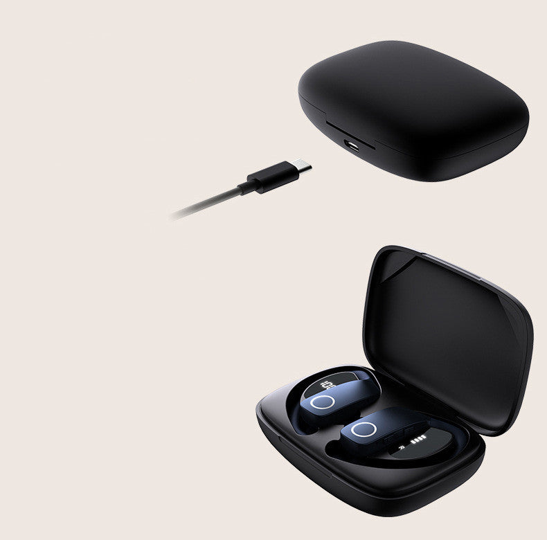 JMT-674378 Bluetooth Semi-In-Ear Noise Reduction Headset with Digital Display and Voice Control