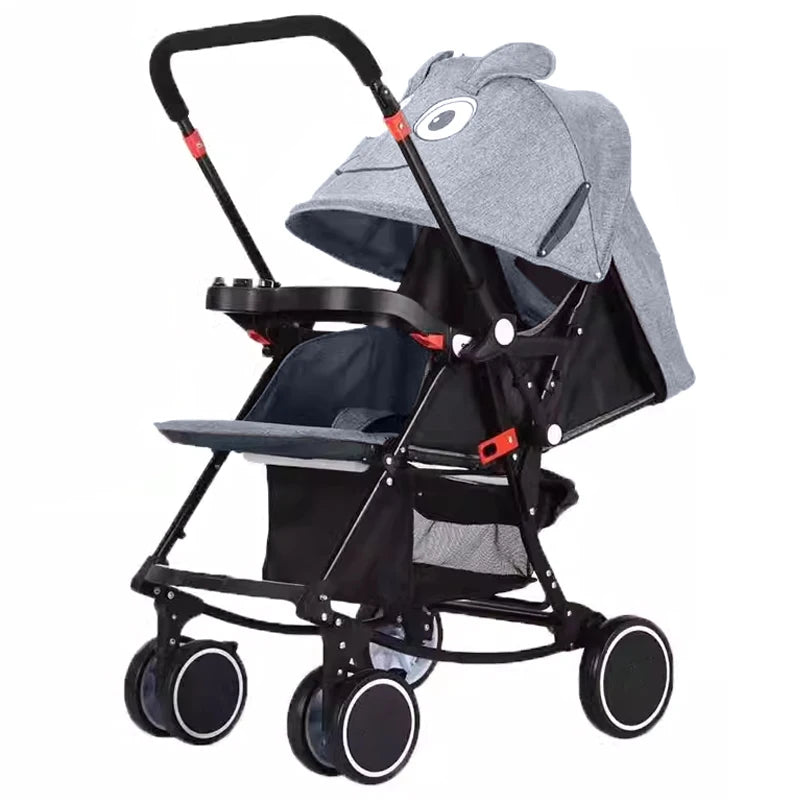 JMT-674570 Luxury 3-in-1 Compact Baby Stroller Lightweight Travel Pram for Infants 0-3 Years