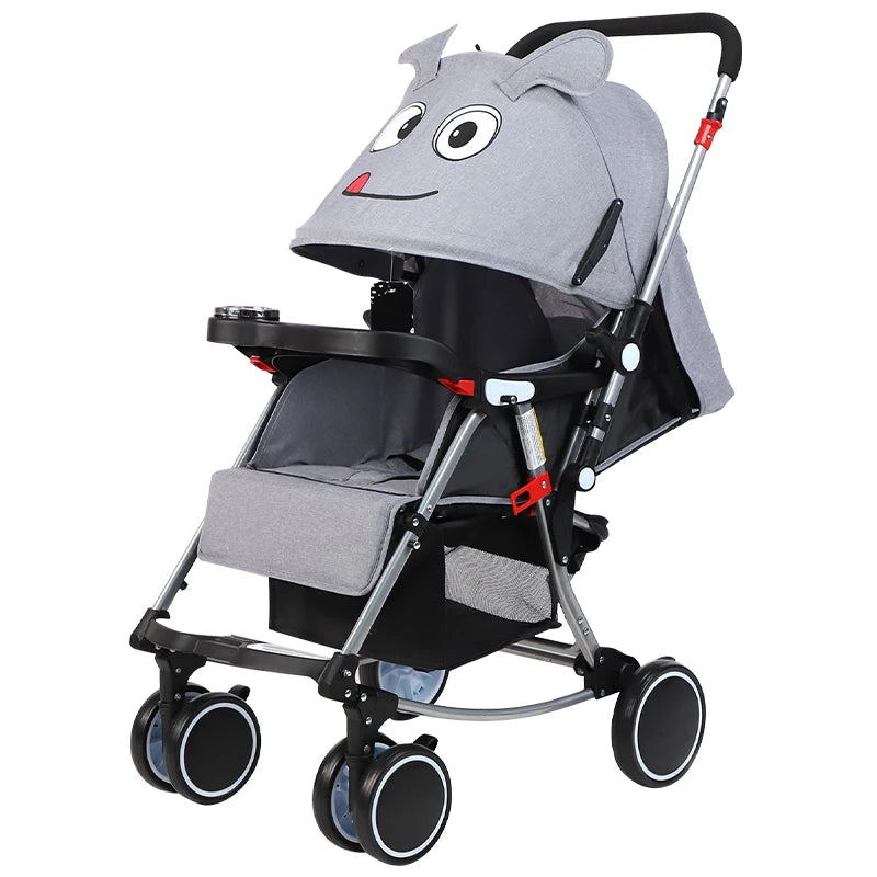 JMT-674570 Luxury 3-in-1 Compact Baby Stroller Lightweight Travel Pram for Infants 0-3 Years