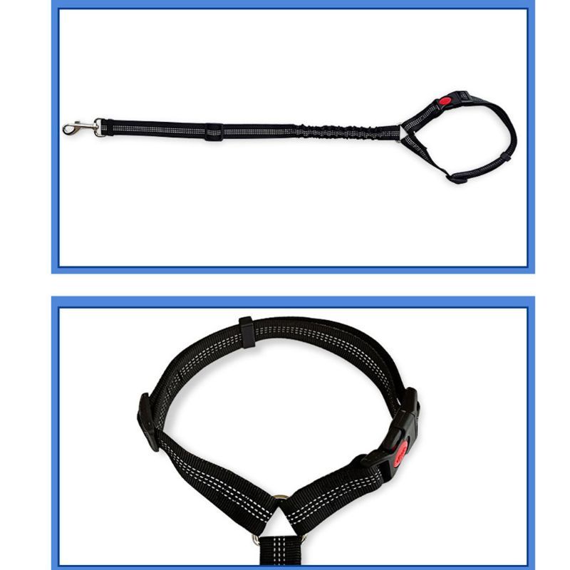 JMT-675210 Adjustable Elastic Dog Safety Seat Belt with Reflective Lines and Zinc Alloy Hook
