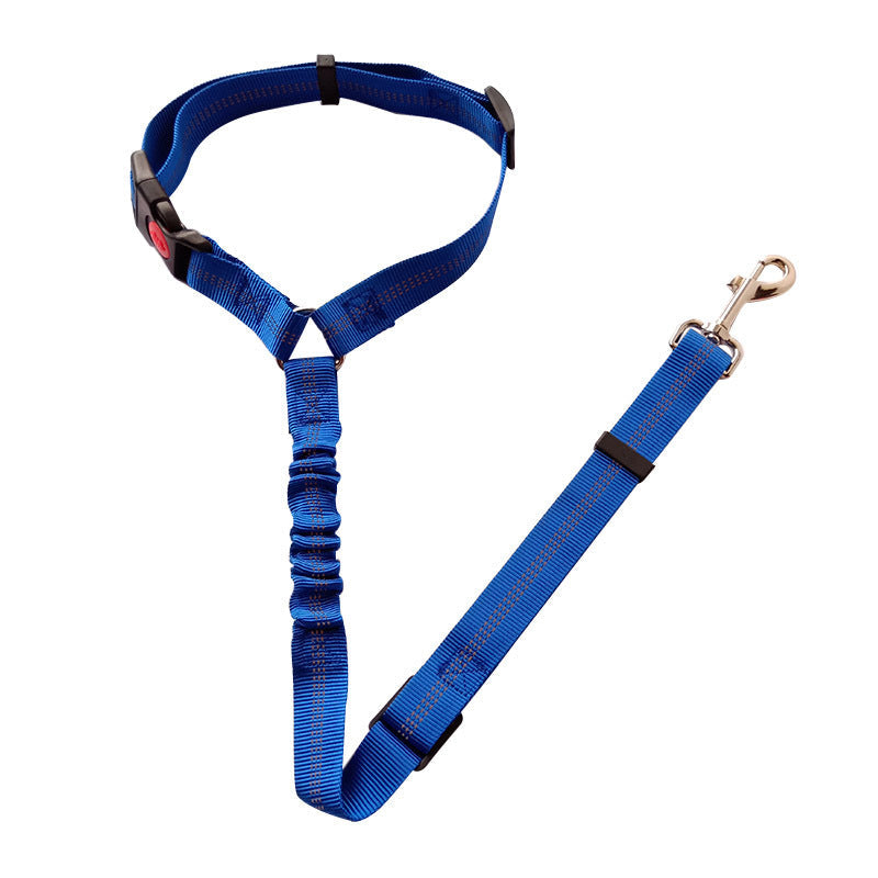 JMT-675210 Adjustable Elastic Dog Safety Seat Belt with Reflective Lines and Zinc Alloy Hook