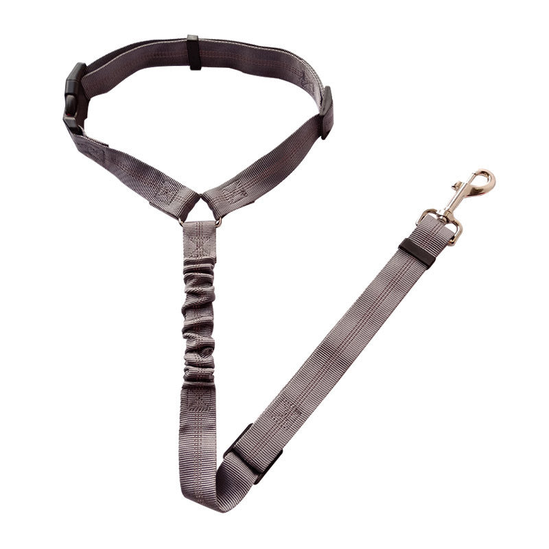 JMT-675210 Adjustable Elastic Dog Safety Seat Belt with Reflective Lines and Zinc Alloy Hook