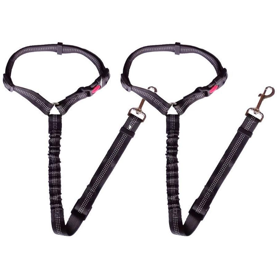 JMT-675210 Adjustable Elastic Dog Safety Seat Belt with Reflective Lines and Zinc Alloy Hook