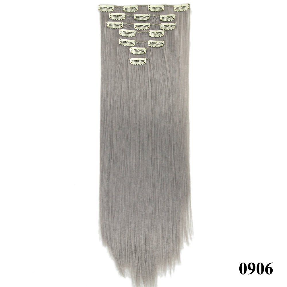 JMT-675402 Seven-Piece Straight Wig - 60cm High Temperature Wire, Suitable for Natural Skin Tones, Dyeable and Heat-Friendly