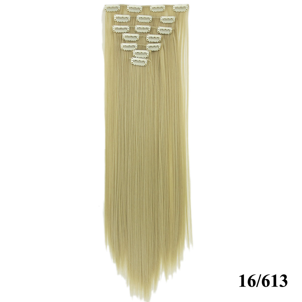 JMT-675402 Seven-Piece Straight Wig - 60cm High Temperature Wire, Suitable for Natural Skin Tones, Dyeable and Heat-Friendly