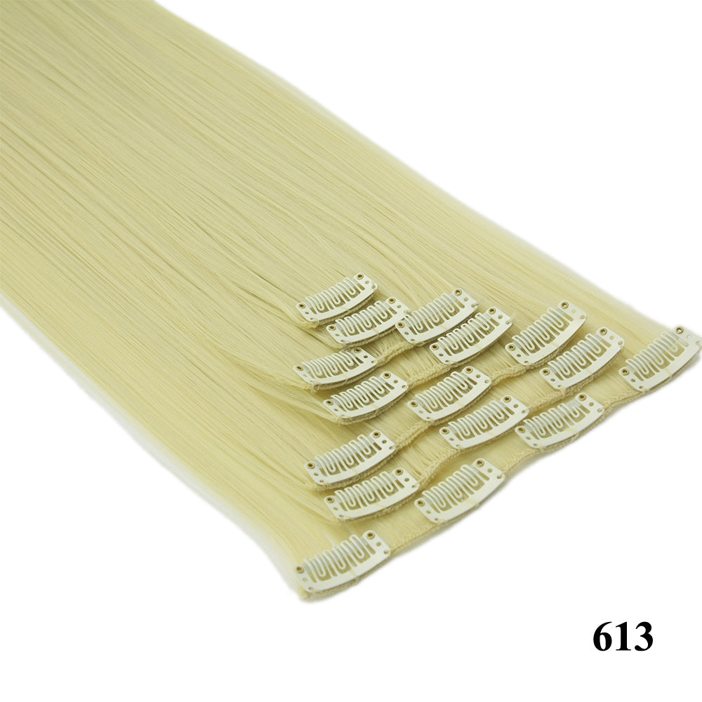 JMT-675402 Seven-Piece Straight Wig - 60cm High Temperature Wire, Suitable for Natural Skin Tones, Dyeable and Heat-Friendly