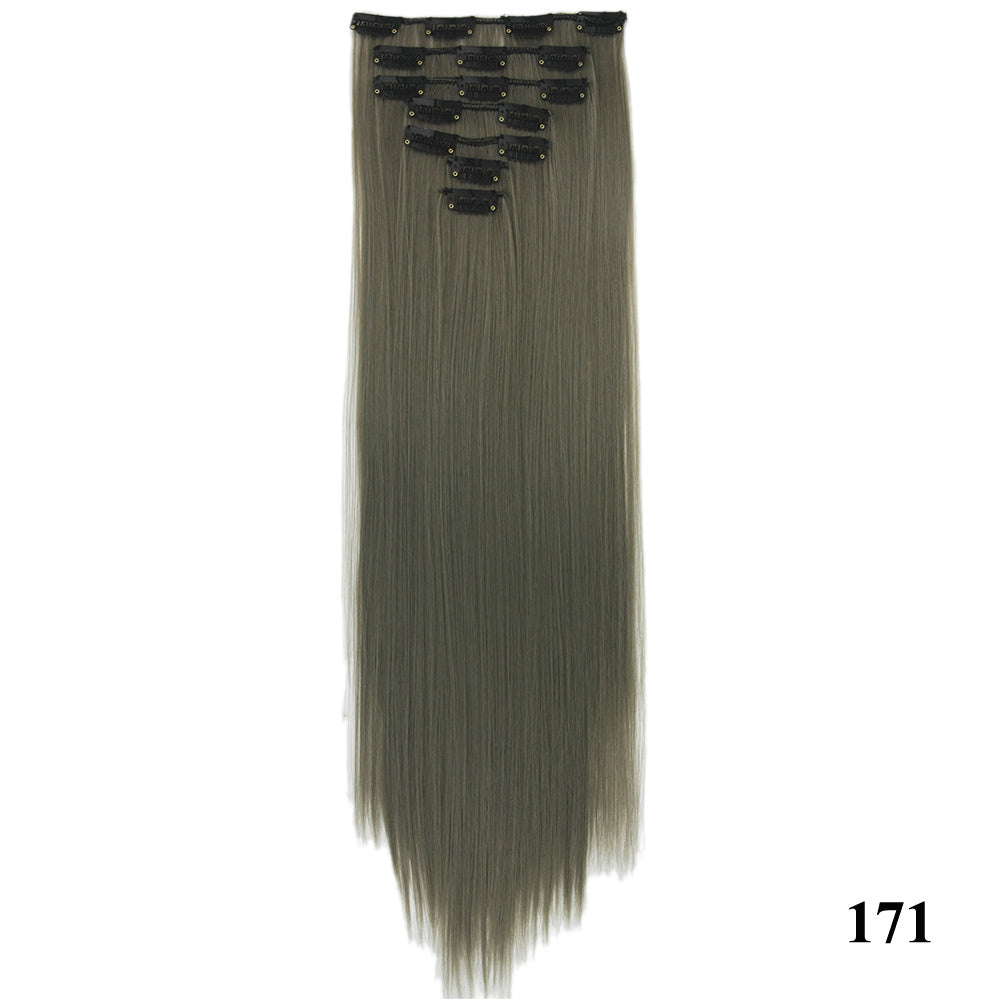 JMT-675402 Seven-Piece Straight Wig - 60cm High Temperature Wire, Suitable for Natural Skin Tones, Dyeable and Heat-Friendly