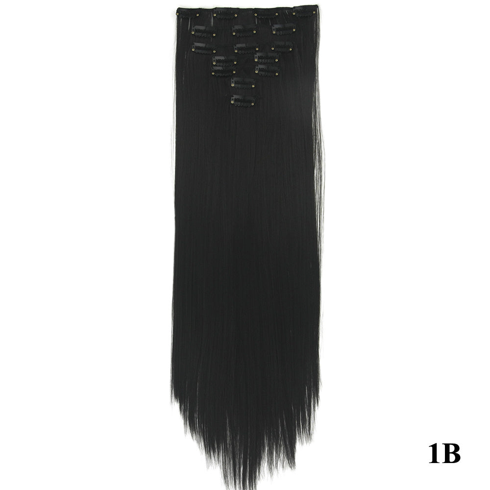 JMT-675402 Seven-Piece Straight Wig - 60cm High Temperature Wire, Suitable for Natural Skin Tones, Dyeable and Heat-Friendly