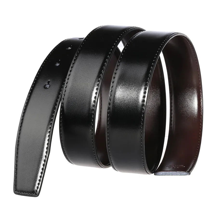JMT-675466 Men's Two-Layer Cowhide Leisure Belt with Perforated Design - Model LY34-3342