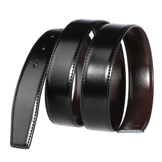 JMT-675466 Men's Two-Layer Cowhide Leisure Belt with Perforated Design - Model LY34-3342