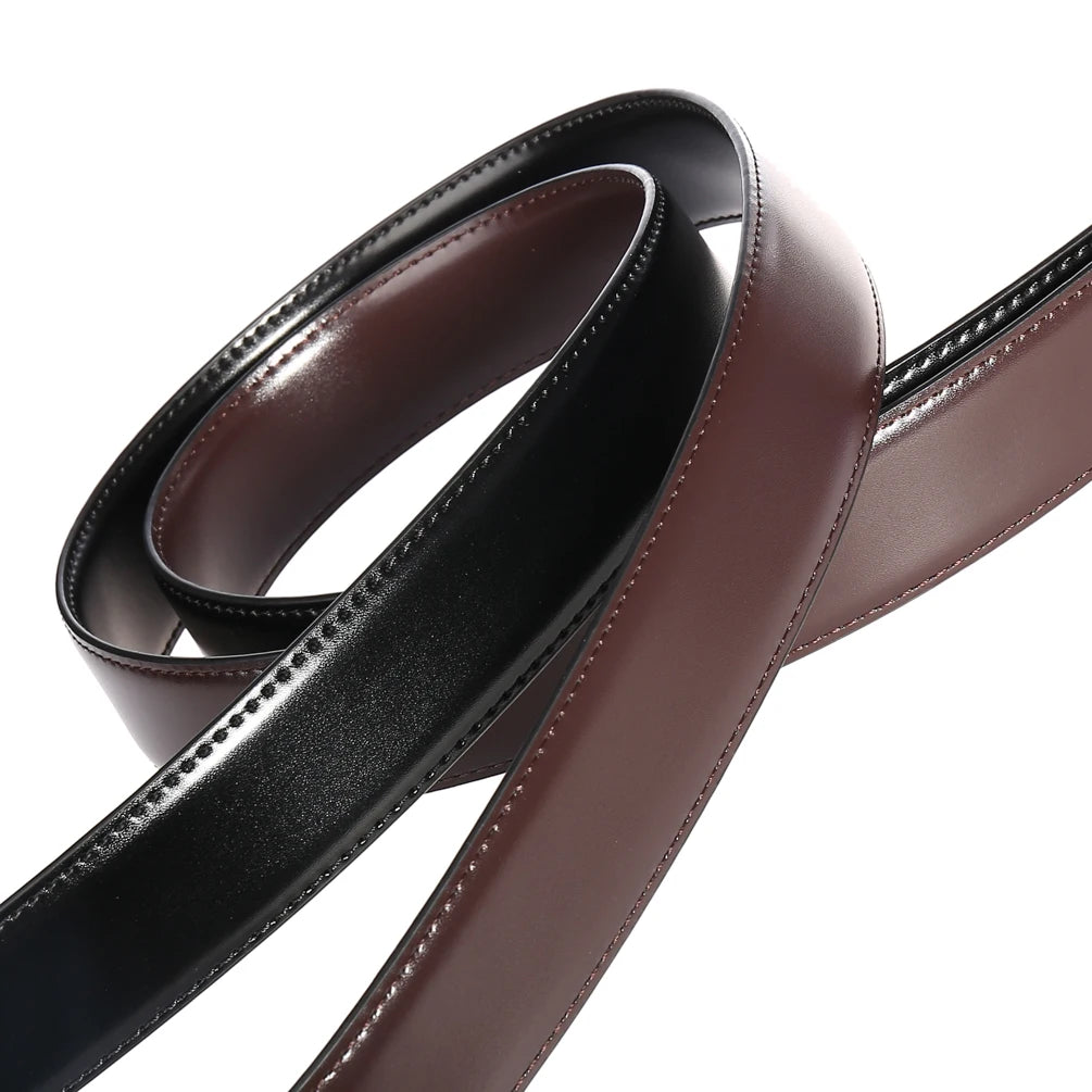 JMT-675466 Men's Two-Layer Cowhide Leisure Belt with Perforated Design - Model LY34-3342