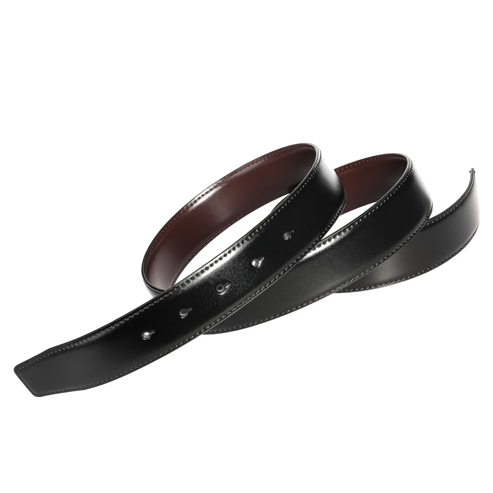 JMT-675466 Men's Two-Layer Cowhide Leisure Belt with Perforated Design - Model LY34-3342