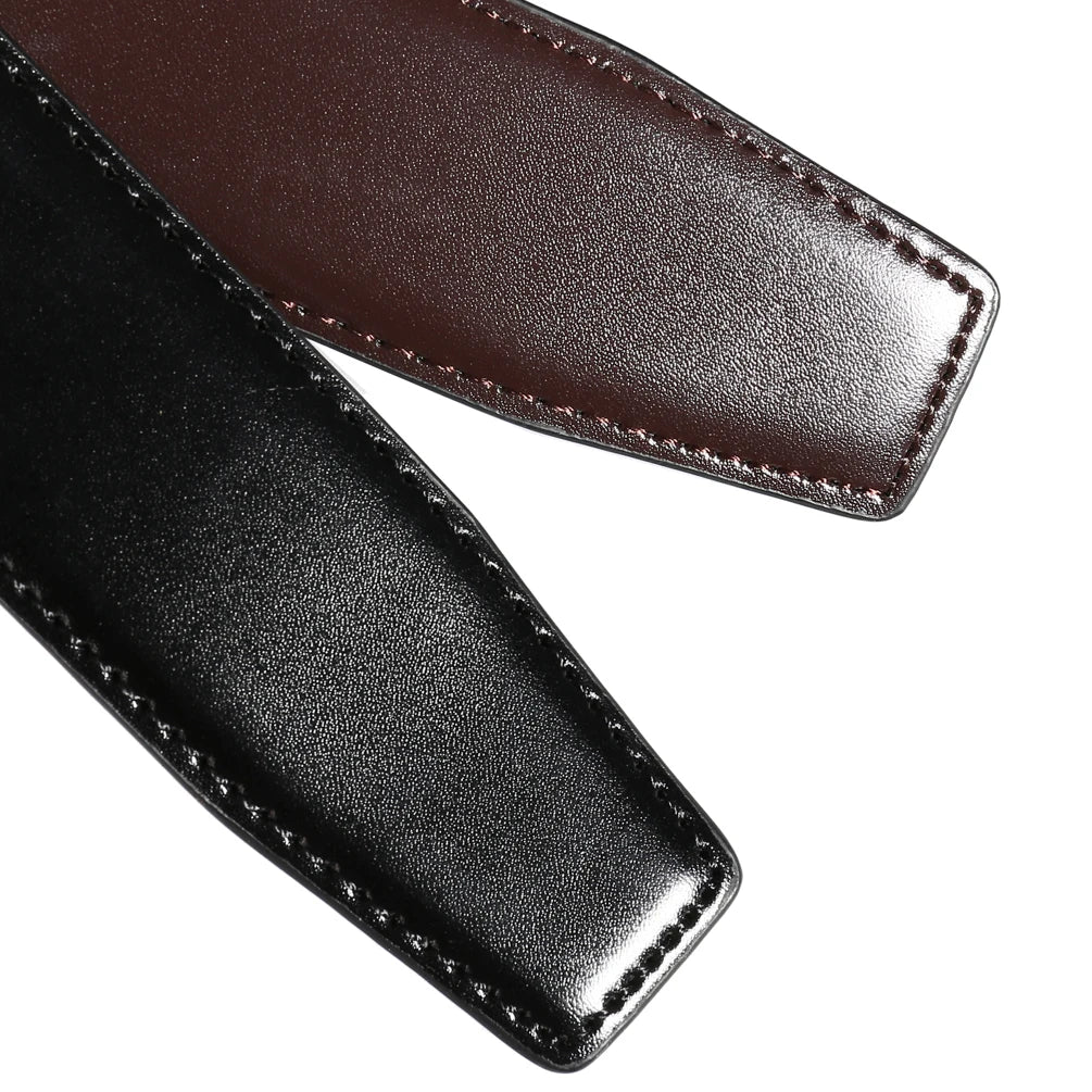 JMT-675466 Men's Two-Layer Cowhide Leisure Belt with Perforated Design - Model LY34-3342
