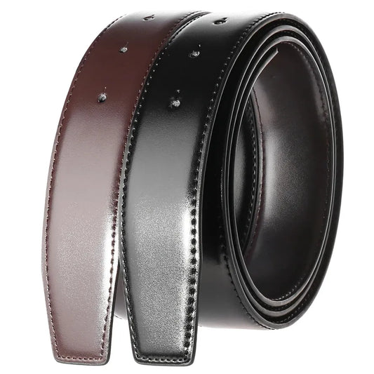 JMT-675466 Men's Two-Layer Cowhide Leisure Belt with Perforated Design - Model LY34-3342