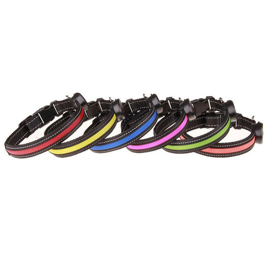 JMT-675530 Luminous Dog Collar with Adjustable Sizes (S: 28CM-40CM, M: 33CM-50CM, L: 38CM-60CM)