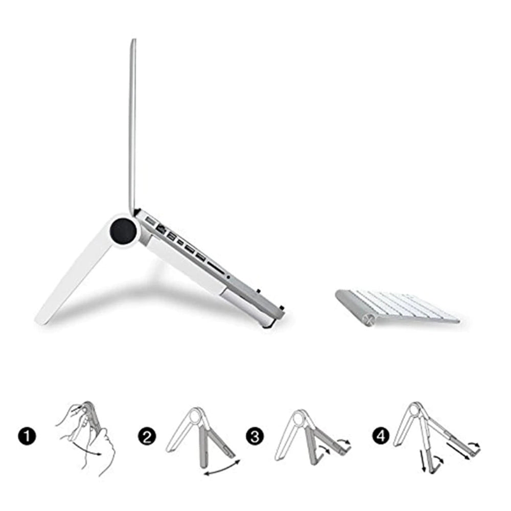 JMT-675658 Aluminum Cooling Stand for iPad, Tablets, and Laptops - Adjustable Triangle Design
