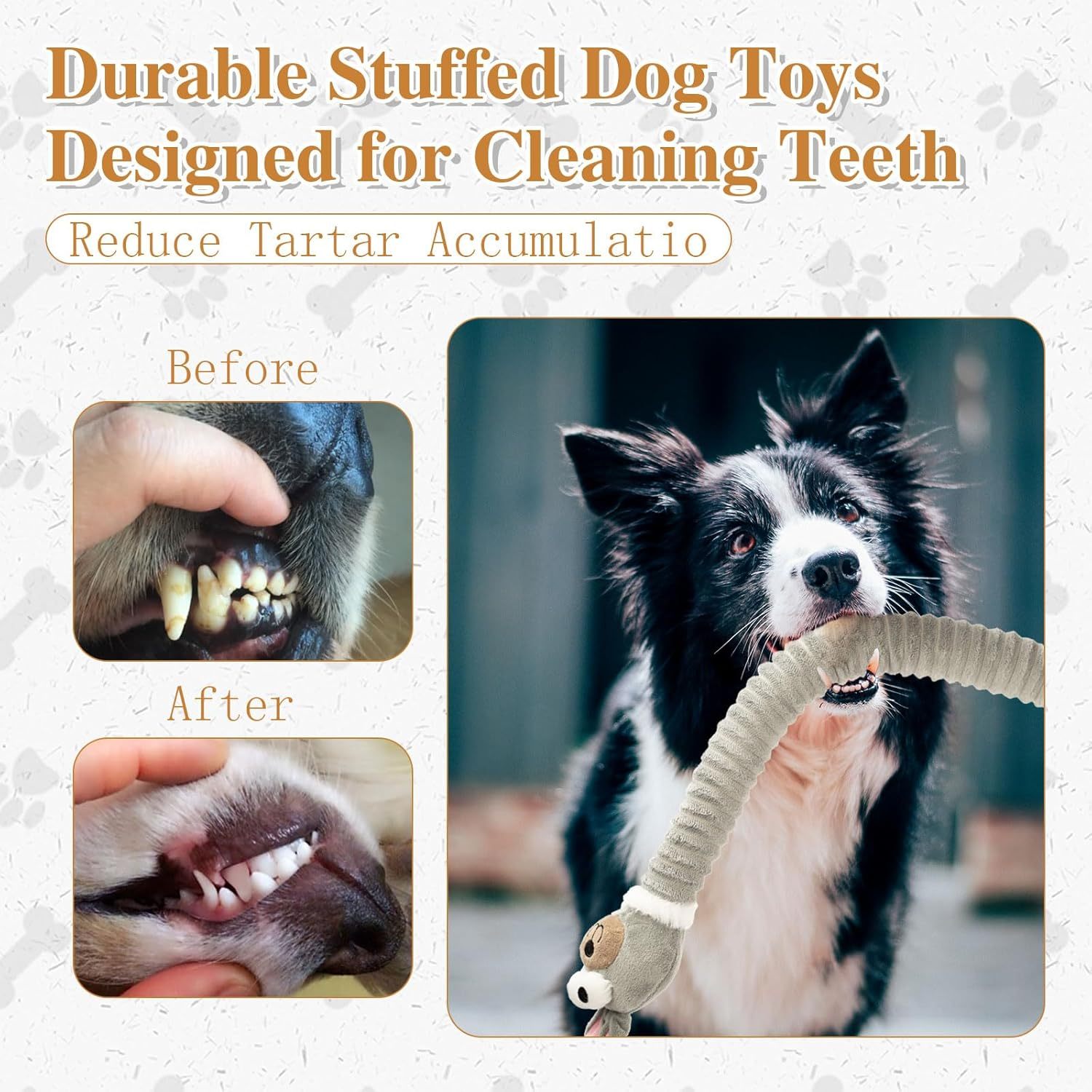 JMT-675850 Plush Squeaky Crinkle Dog Chew Toy for Small to Large Dogs - Ideal for Teething and Playtime